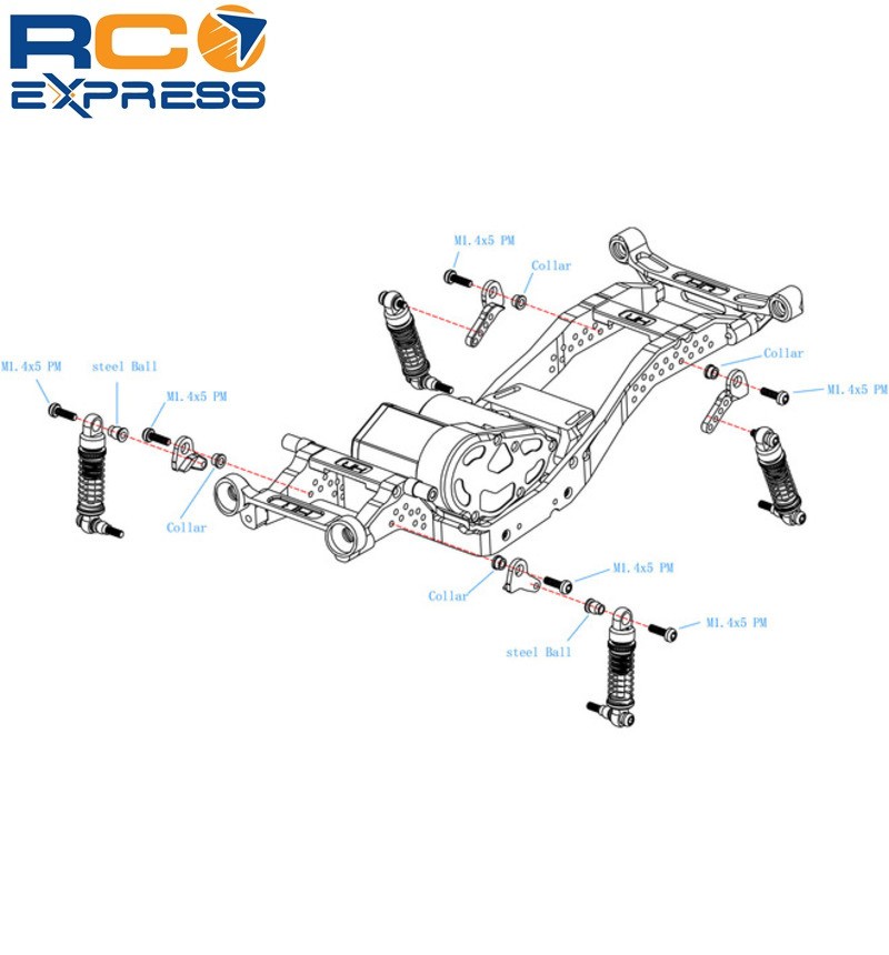 Hot Racing Axial SCX30 Aluminm Suspension Flex Blades SXTY28FB08