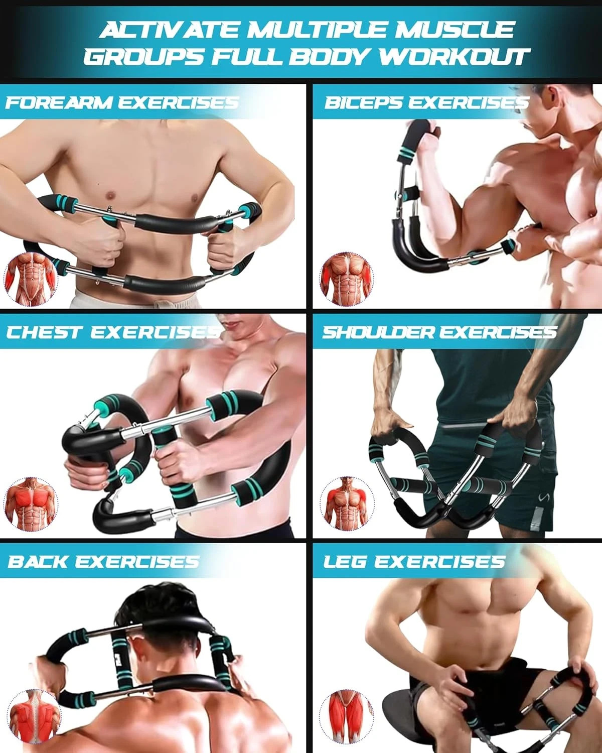 Saker Twister Arm Trainer, 40-100Lb Adjustable Power Twister Bar, Chest Shoulder