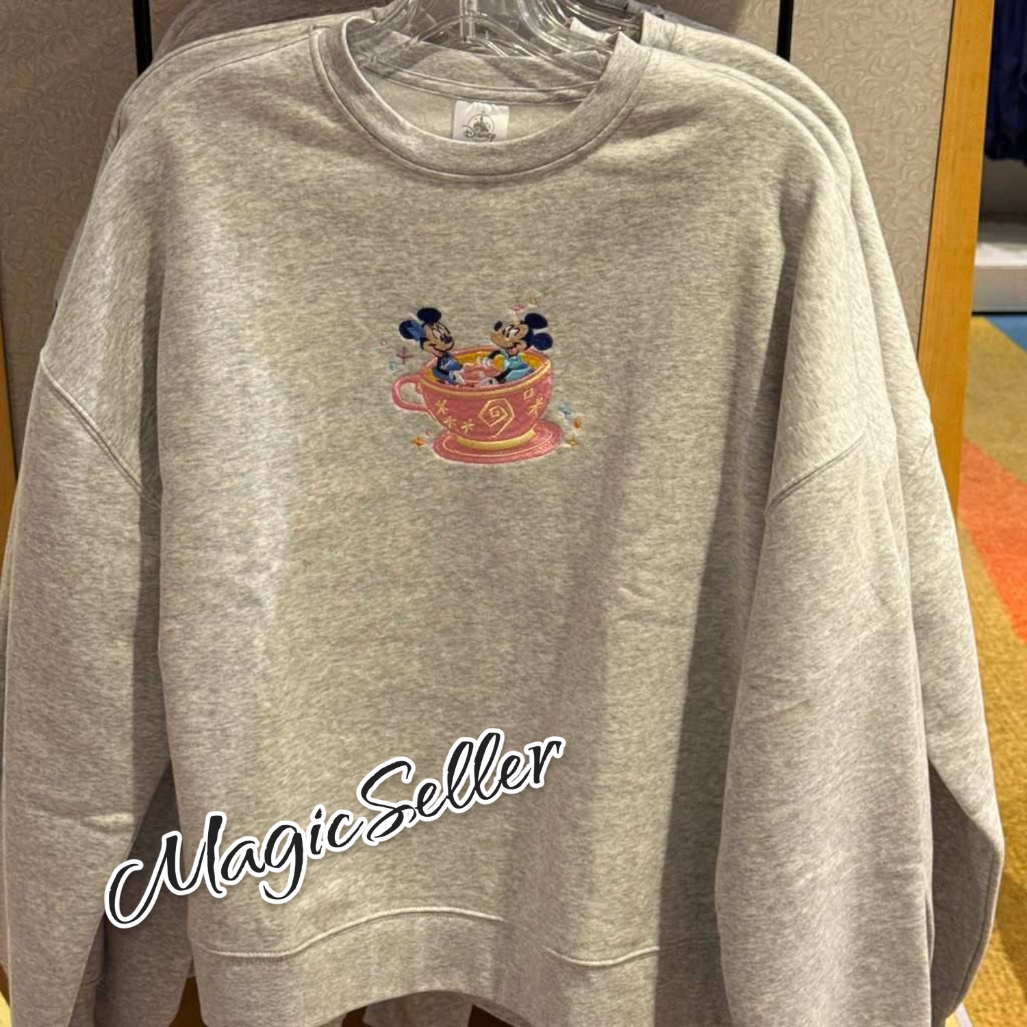 2026 Disney World Mickey & Minnie Teacup Best Day Ever Pullover Sweatshirt S