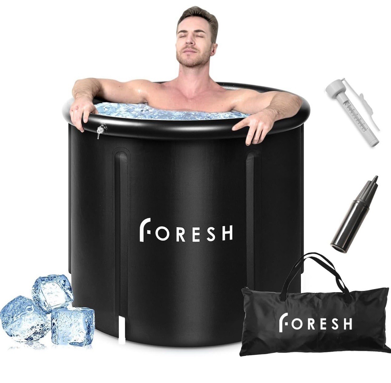 Foresh Large Ice Bath Cold Plunge Tub Premium Portable Recovery Tub