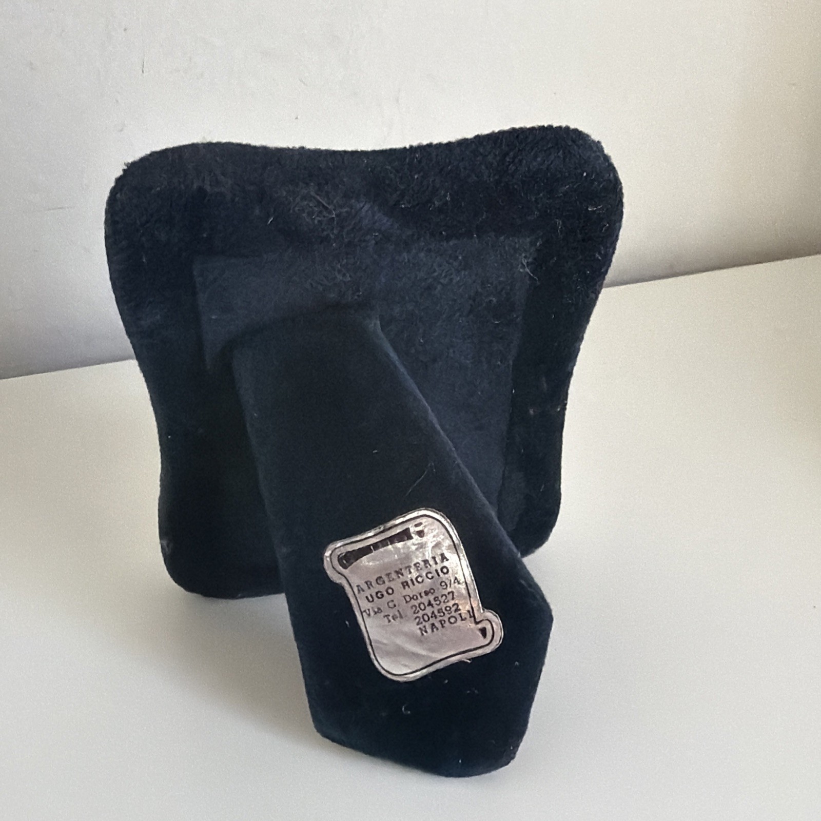 Vintage Sterling Silver 925 Small Frame Velvet 2x3 R 1÷2gv Riccio Argenti Italy