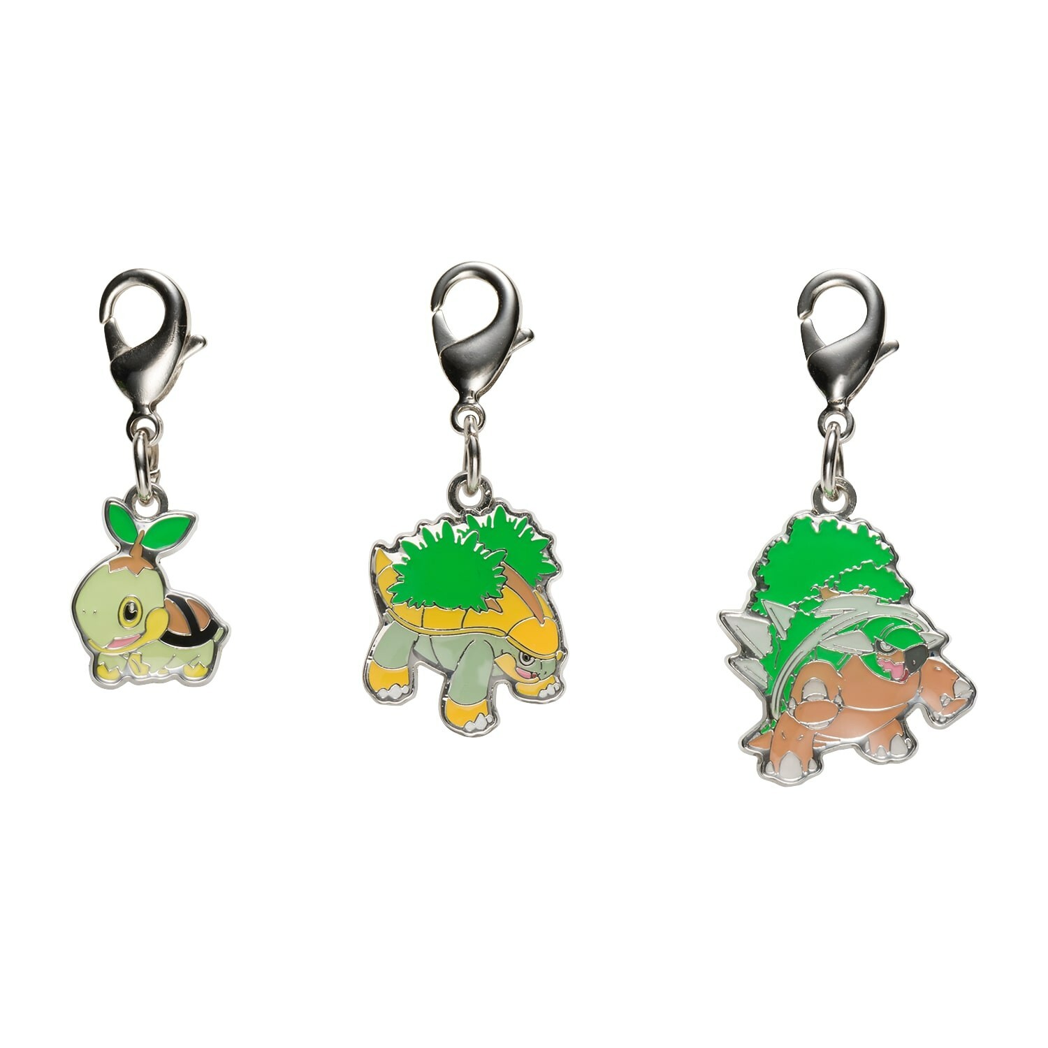 Pokemon Center National Zukan Metal Charm 387 388 389 Turtwig Grotle Torterra