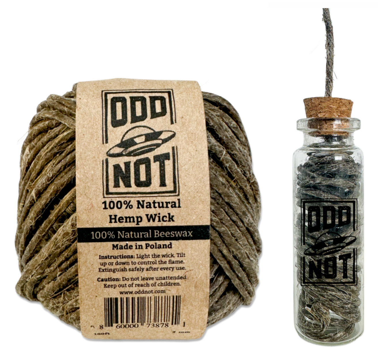 Thick Hemp Wick 100ft + Hemp Wick Dispenser Bundle - 100% Natural Lighter 2mm