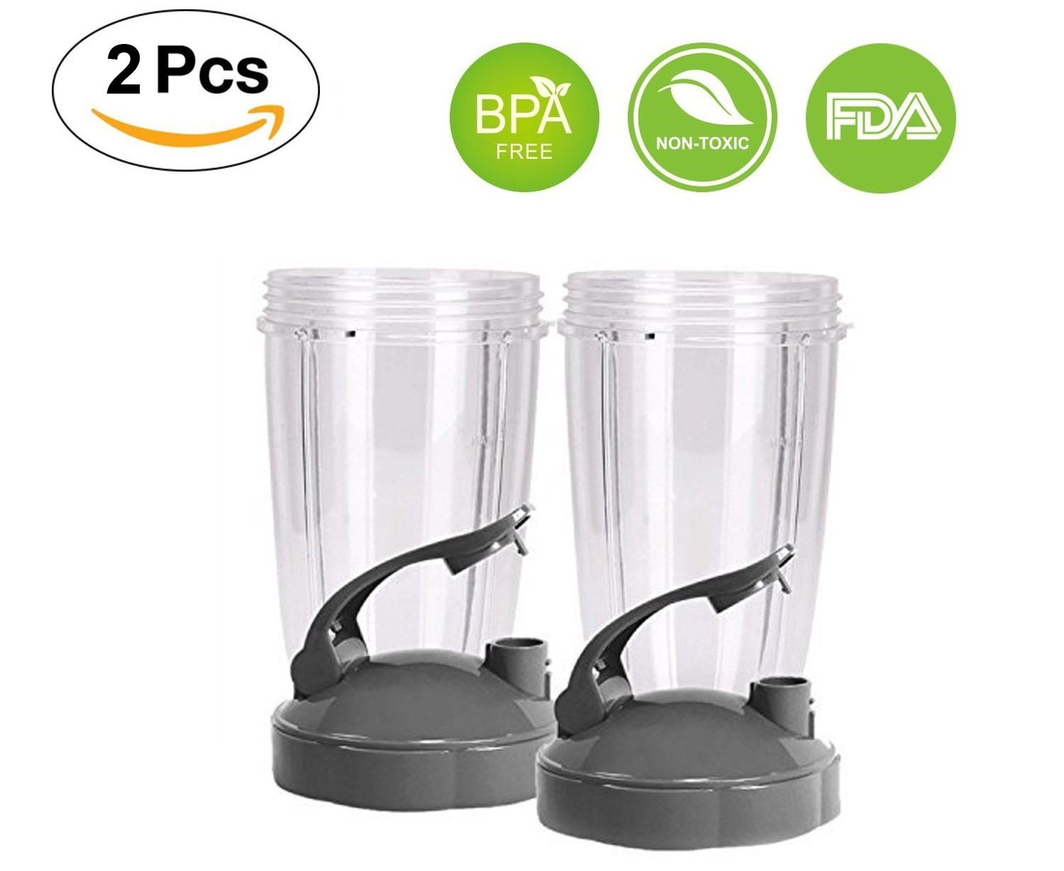 2 Pack 32 oz Cup With Lids Compatible with NutriBullet 600W 900W NB-101B NB-101S
