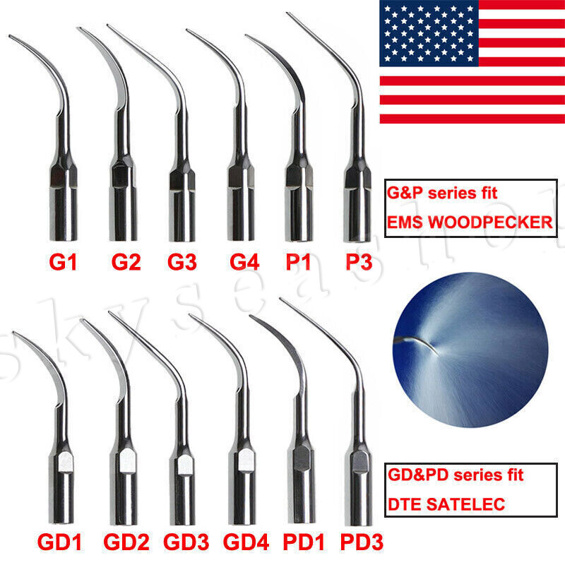 5x Dental Ultrasonic Piezo Scaler Tips fit Woodpecker EMS/DTE SATELEC Handpiece