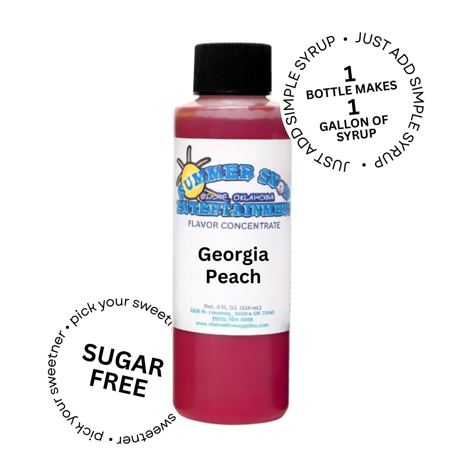 GEORGIA PEACH MIX SNOW CONE/SHAVED ICE FLAVOR CONCENTRATE MAKES 1 GALLON