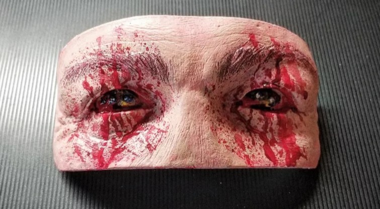 Halloween II, 1981 Michael Myers Warlock H2 MASK INSERT, Damage Blood Tears