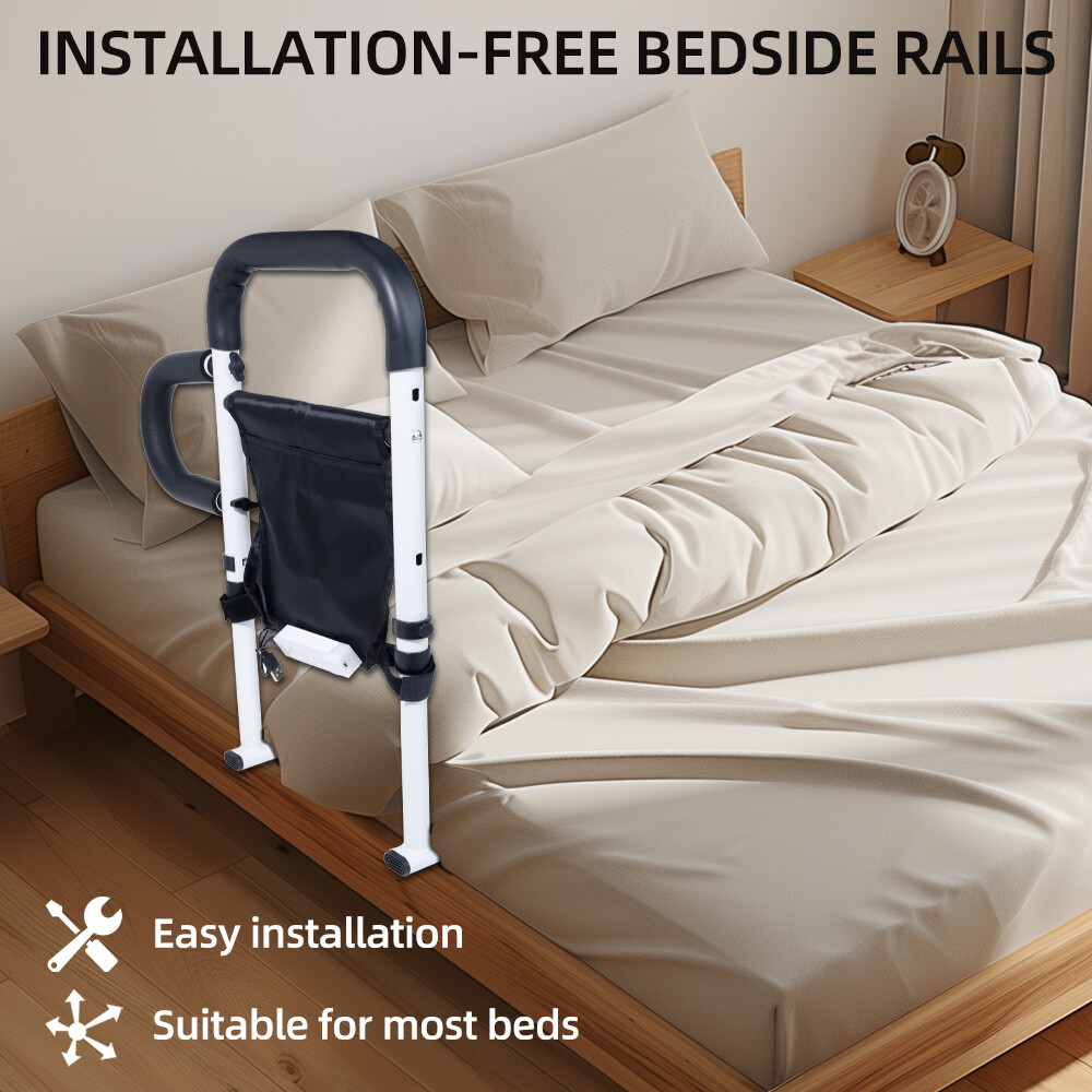 Bed Assist Rail Bed Rail Adjustable Height Anti slip Handrail Assist for Seniors