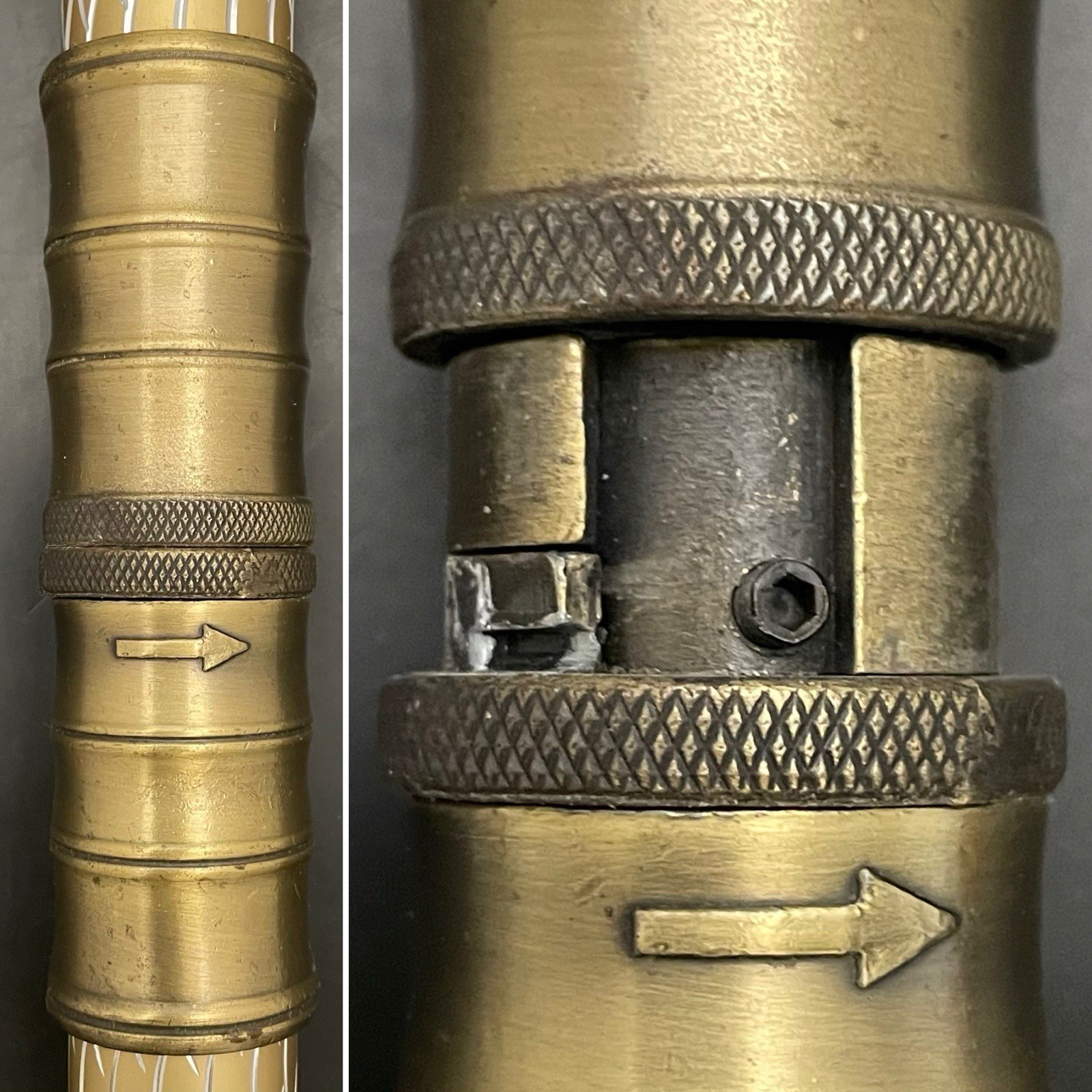 Defender 24.5" Fantasy Stainless Steel & Brass Dual Short Swords/Escrima Stick