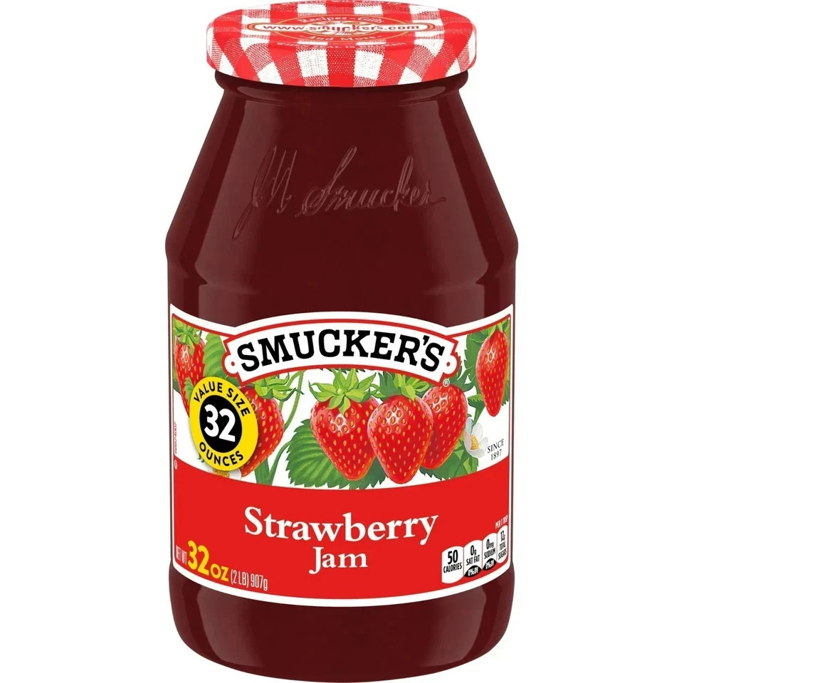 (2 pack) Smucker's Strawberry Jam, 32 Ounces
