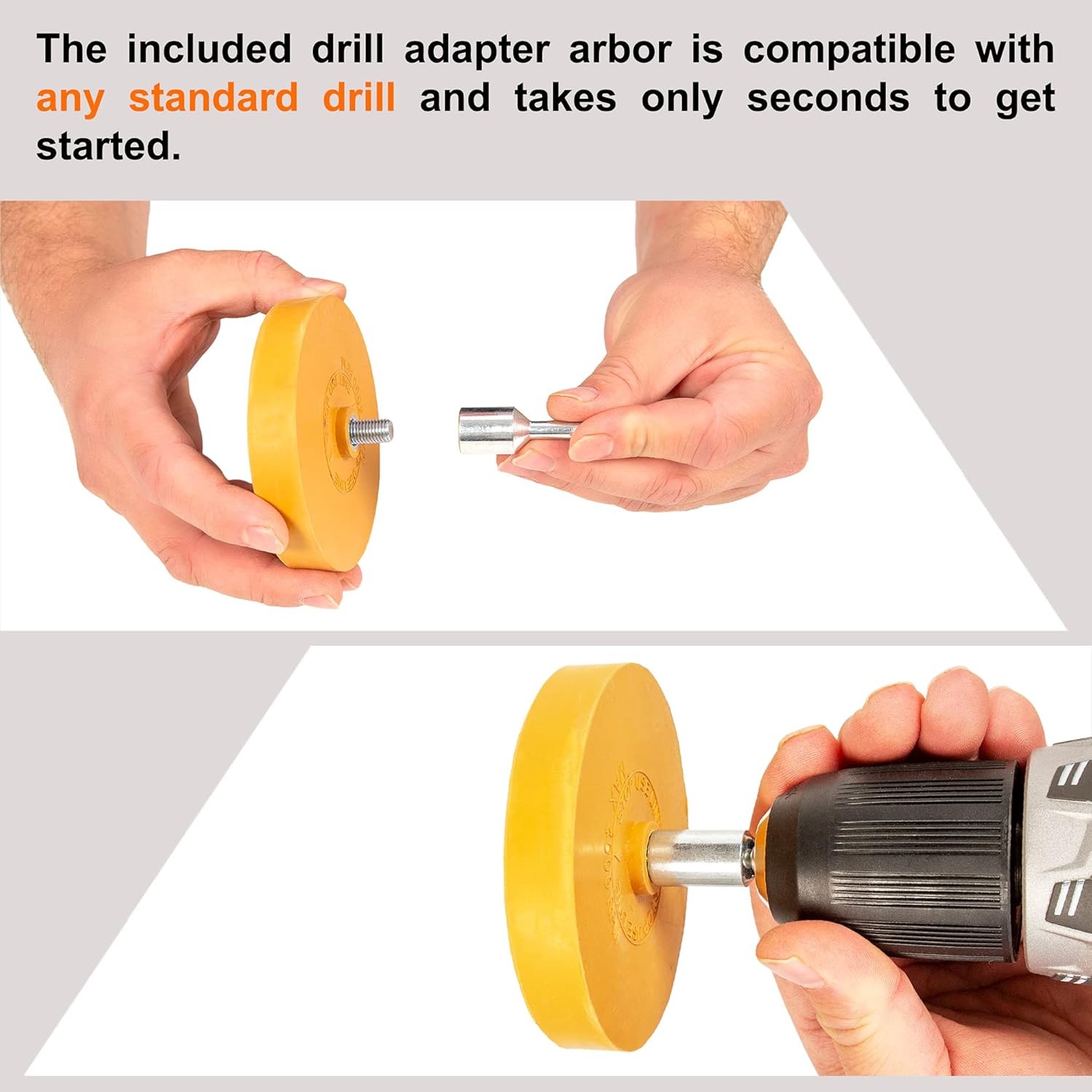 Decal Rubber Eraser Wheel Adhesive Pinstripe Sticker Remover with Drill Adapter