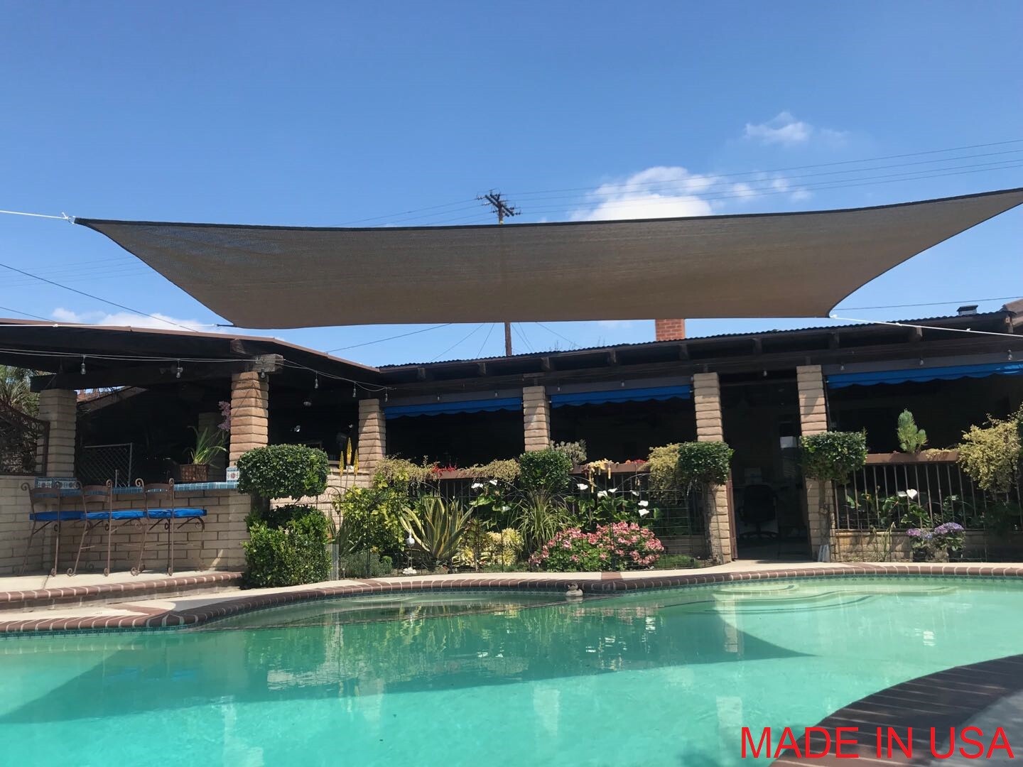 Brown Curved Rectangular Sun Shade Sail UV Blocking Outdoor Canopy Awning Patio