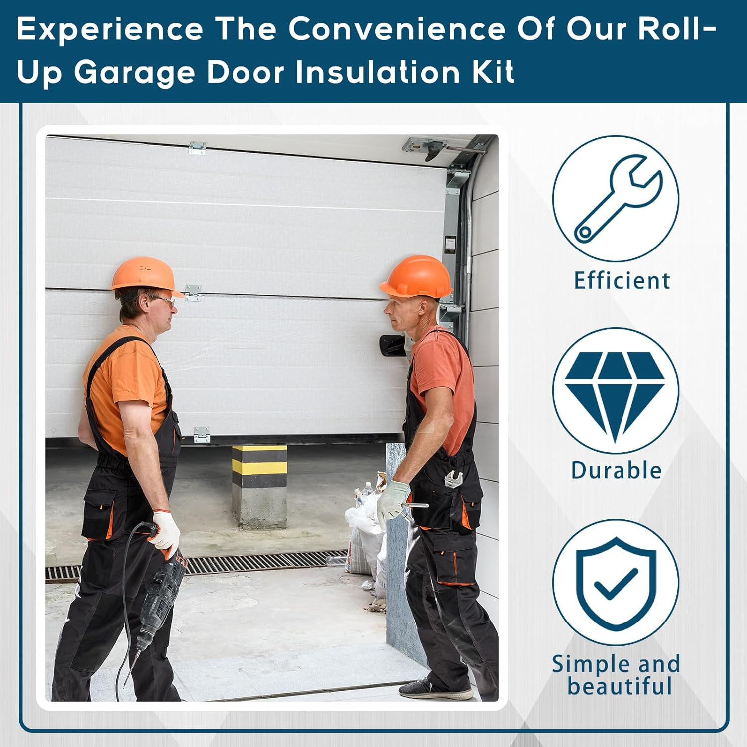 Roll Up Garage Door Insulation Kit FOR WAREHOUSE STORAGE COMMERCIAL DOORS: 10x8