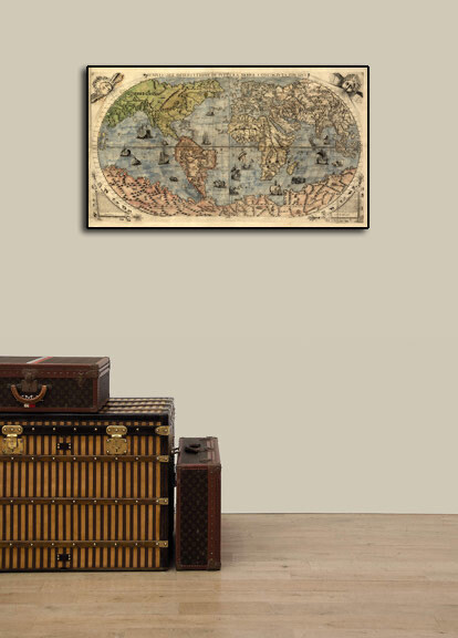 1565 Known World Map Gastaldi Bertelli Americas - 20x36