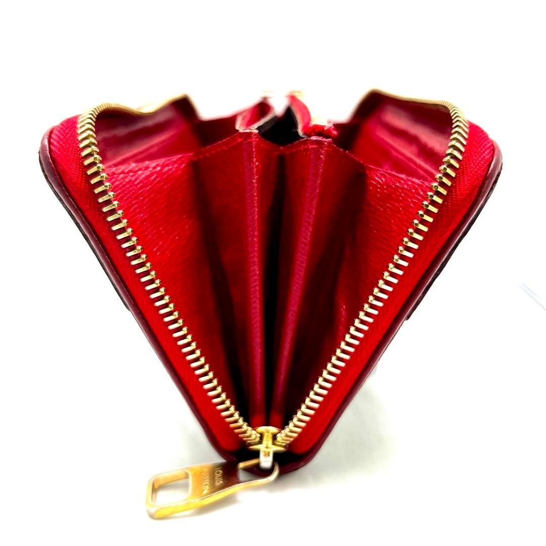 LOUIS VUITTON Monogram Retiro Round Zip Long Wallet Cerise Brown M61854
