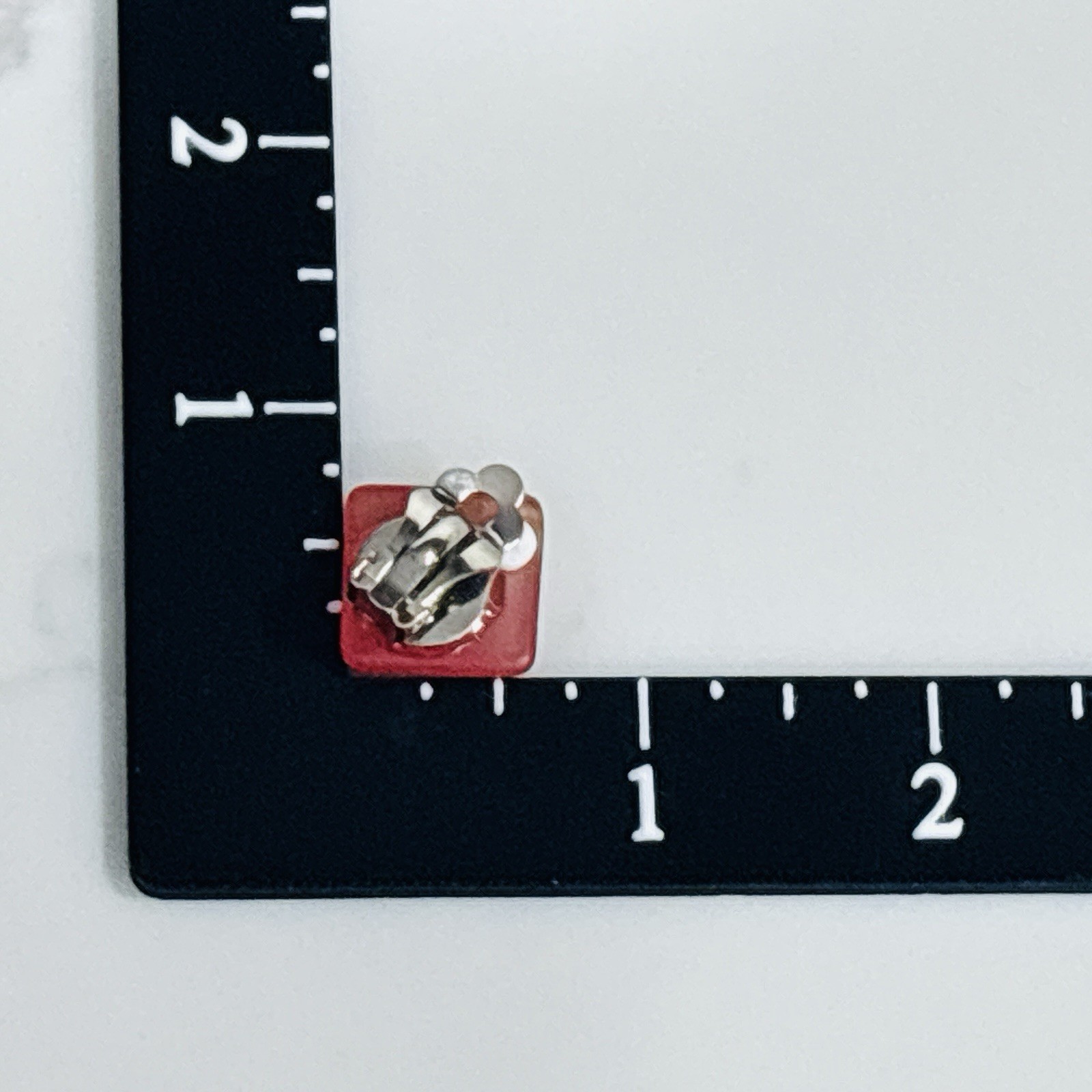 Vintage Clip On Earrings Frosted Lucite Rhinestone Thermoset Pink MCM Lot of 2