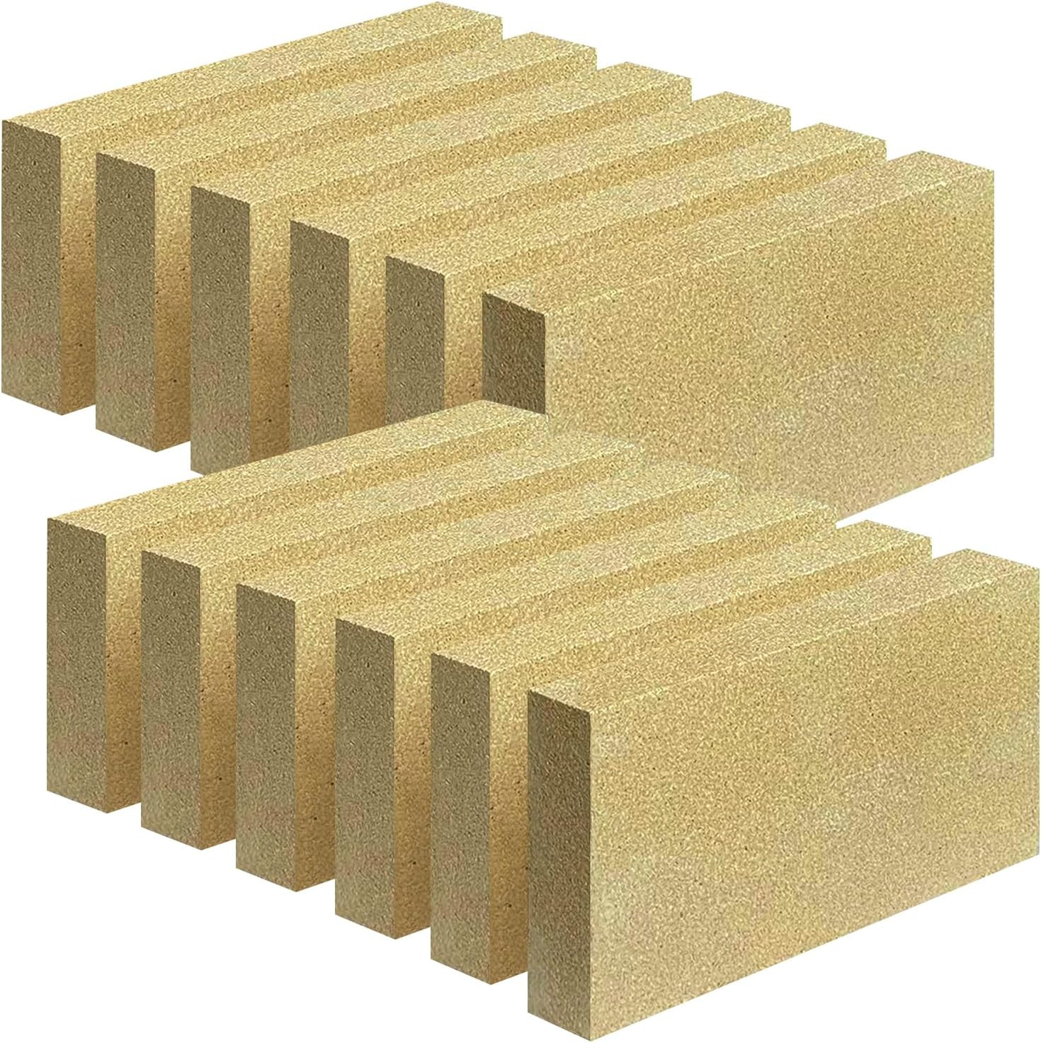 12 Pack Fire Bricks High Temp Insulated Firebrick for Wood Stove Fireplace
