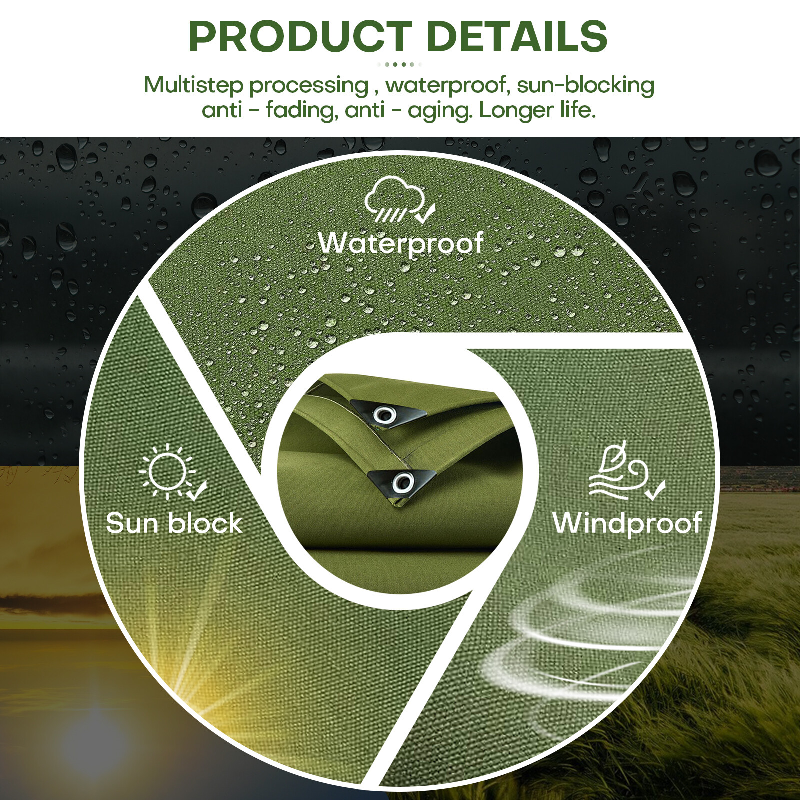 Canvas Tarps 16oz heavy Duty Multipurpose Tarpaulin Cover F Roof Patio Pool Boat