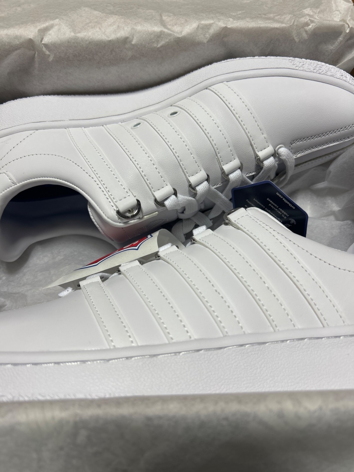 K-Swiss Classic VN White Sneakers Men’s Size 10 Leather Casual Shoes 07321-101