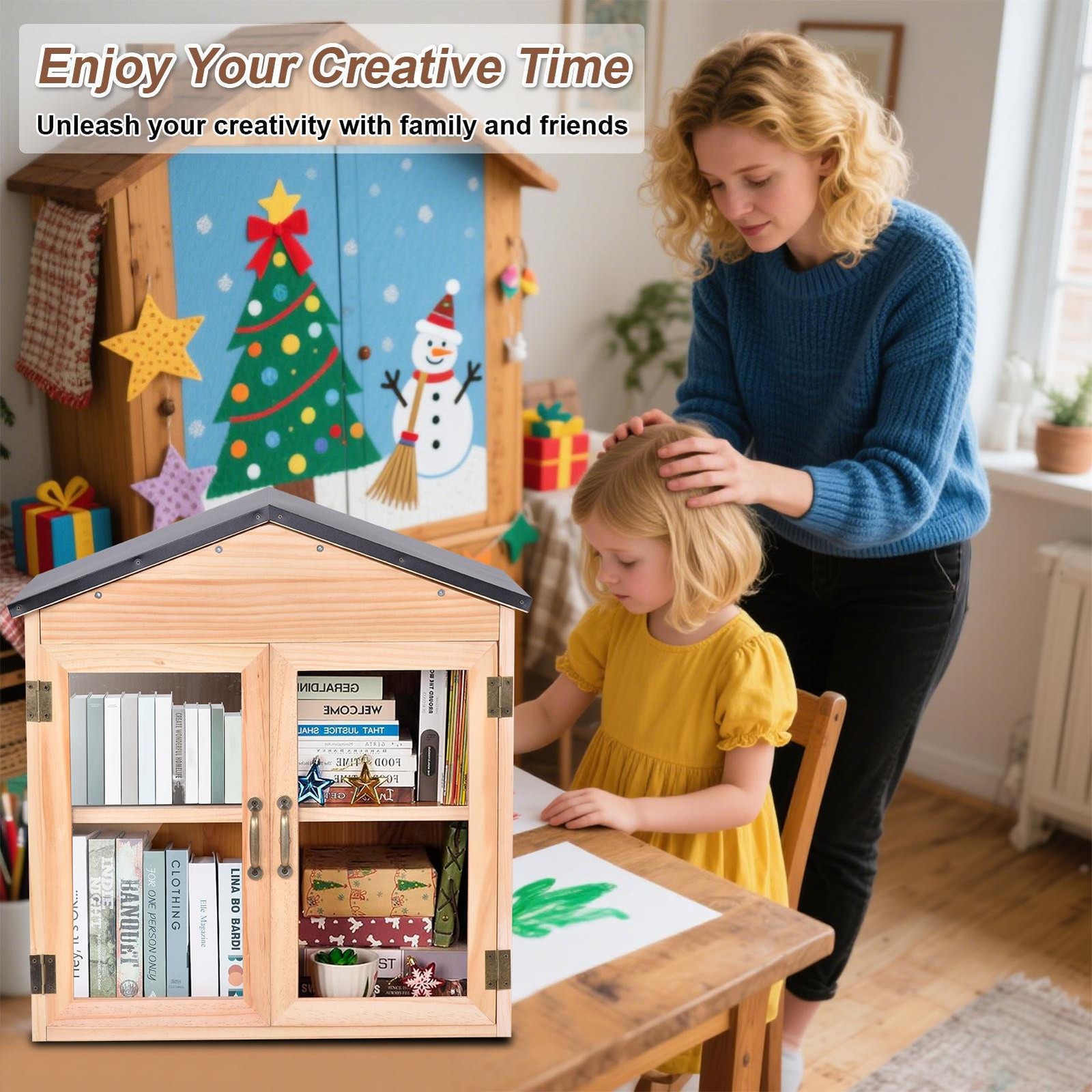 Outdoor Library Outdoor Book Box Storage Wooden Cabinet Little Literature Box