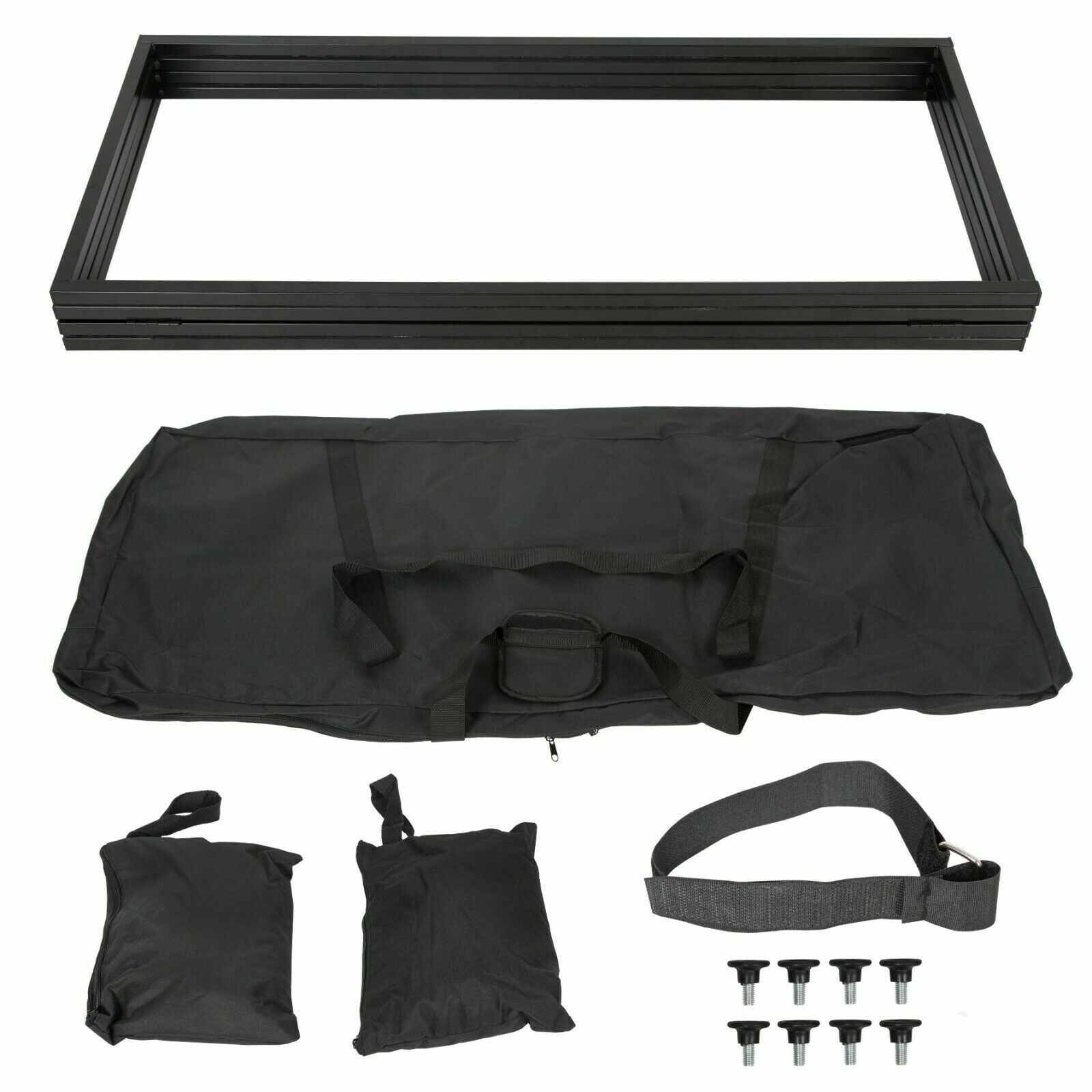 DJ Foldable Facade Portable Event Metal Frame Booth Panels Black+White Carry Bag