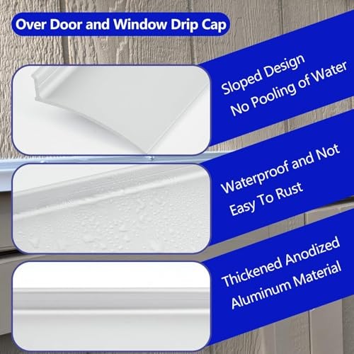 Door Rain Drip Guard, Door and Window Rain Guards House, 2.8 Inches Rain Sliver