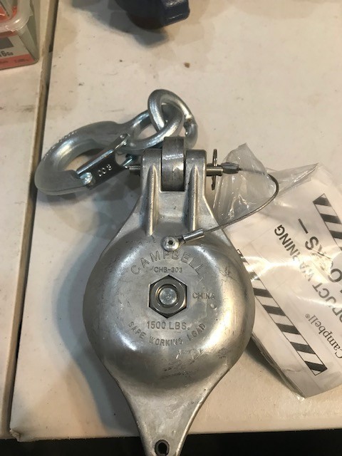 Campbell  model  CHB-303   Snatch Block Pulley  Aluminum 1500WLL