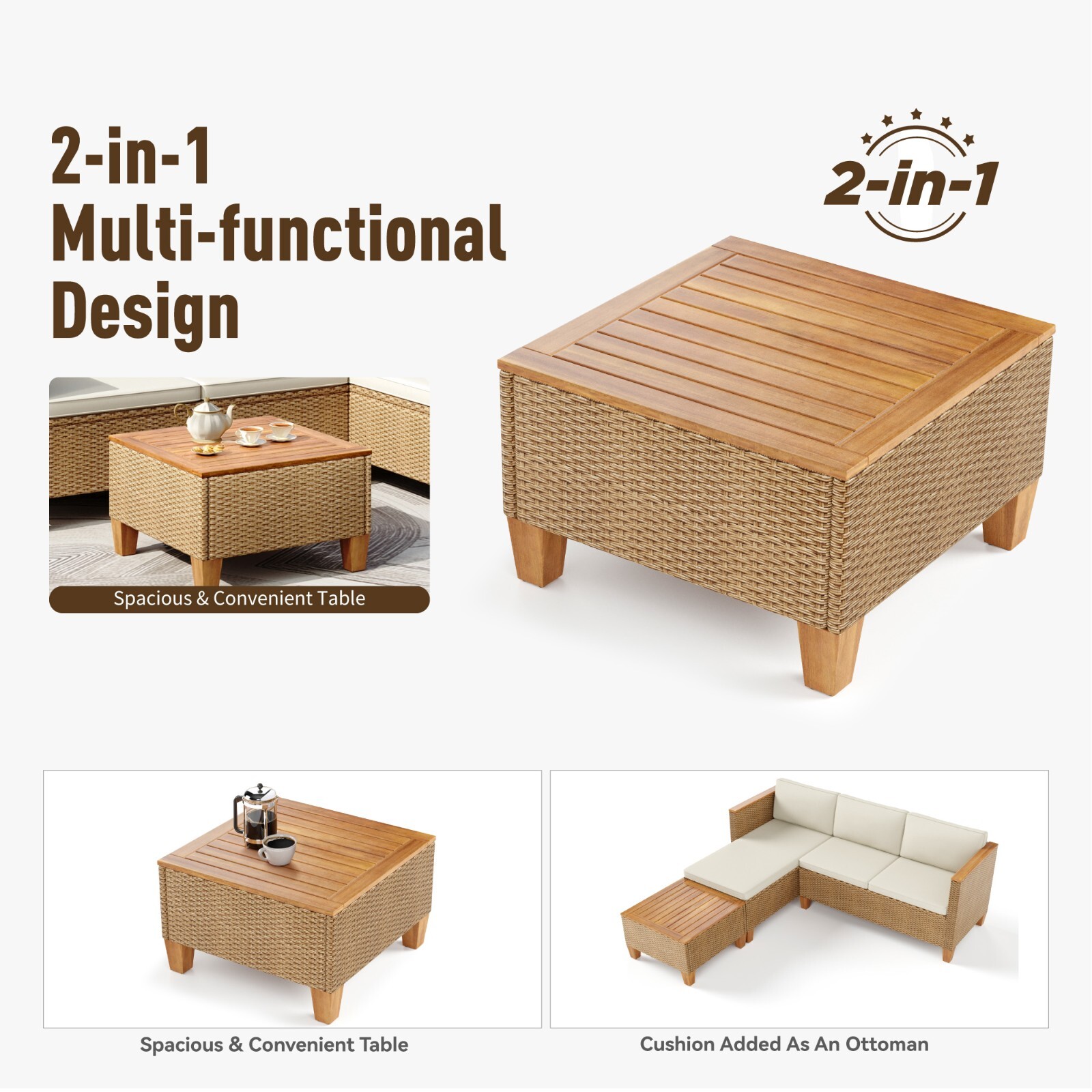 Outdoor Furniture Rattan Furniture Patio Conversation Set Outdoor Wicker Sofa