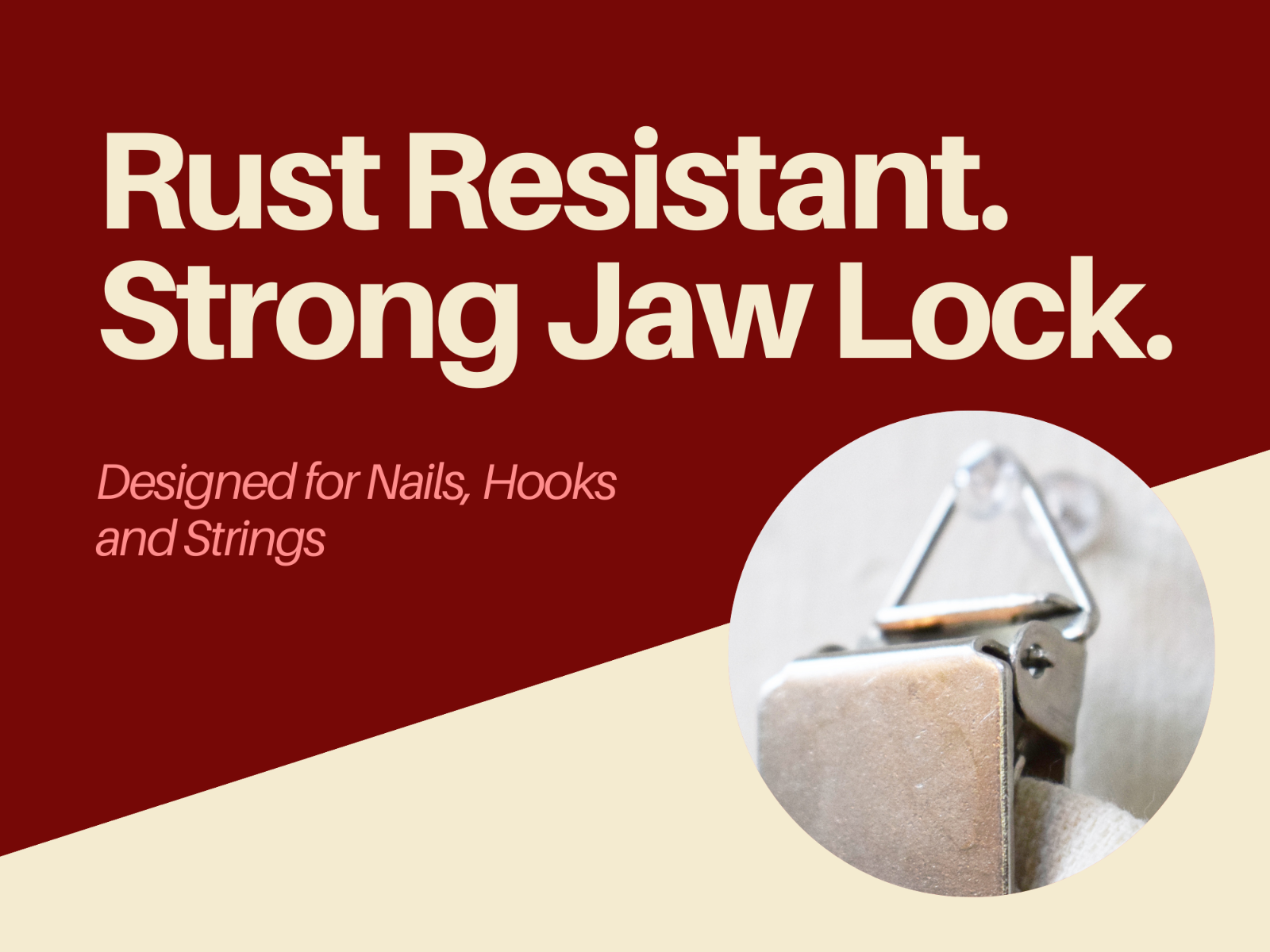 Triangle Back Hanging Clips Chrome Pack of 10 WISELINKERS