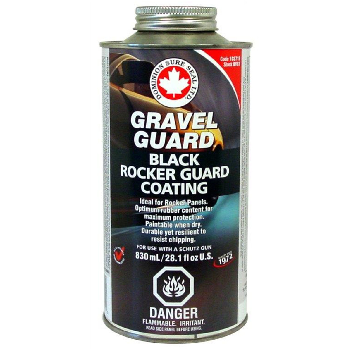 Dominion Sure Seal BVG1 Gravel Guard, 1 qt Can, Black, Liquid, Coarse Texture