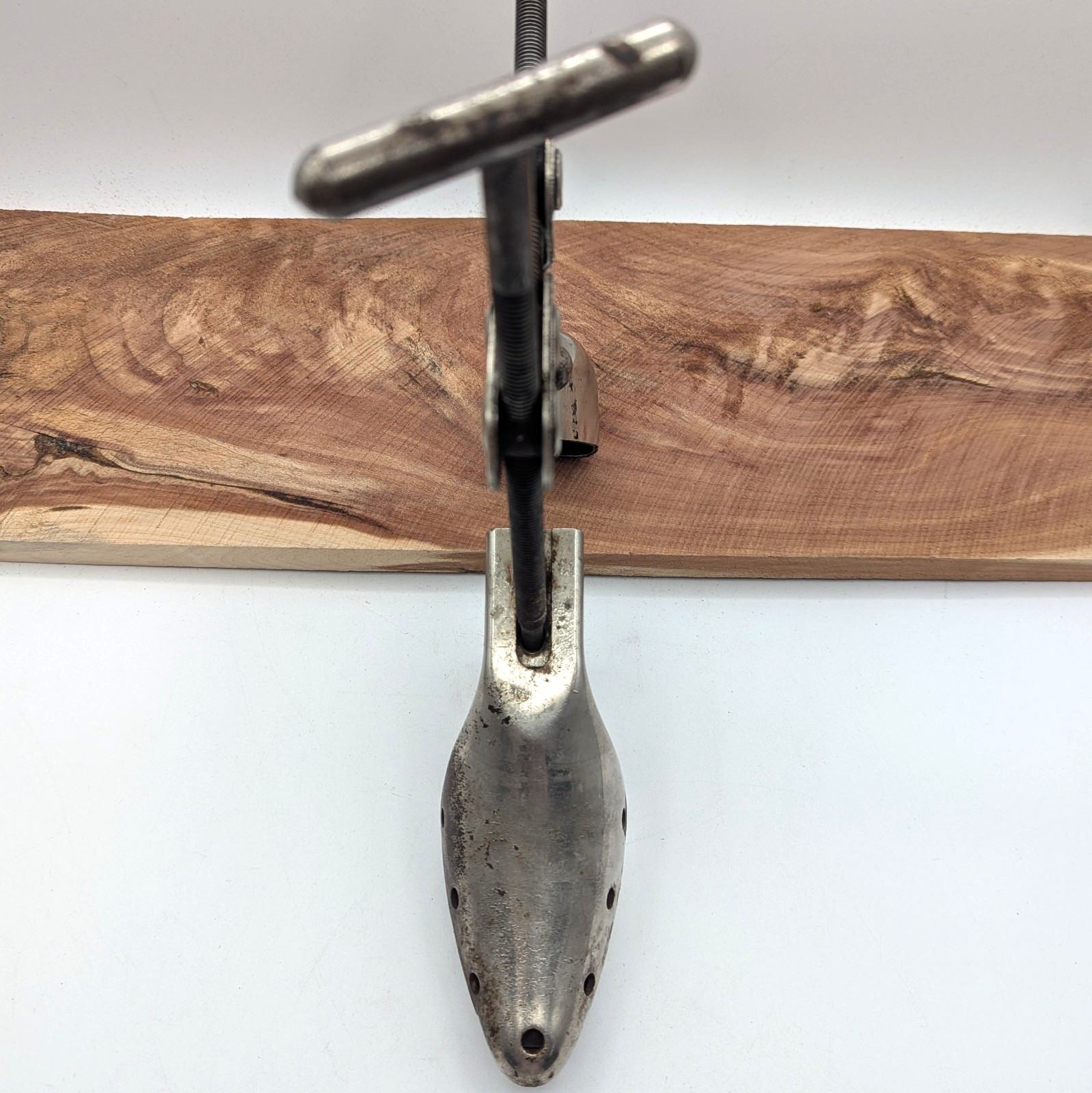 Vintage 1929 Nu-Way Steel Industrial Steampunk Shoe Stretcher Factory Sizer