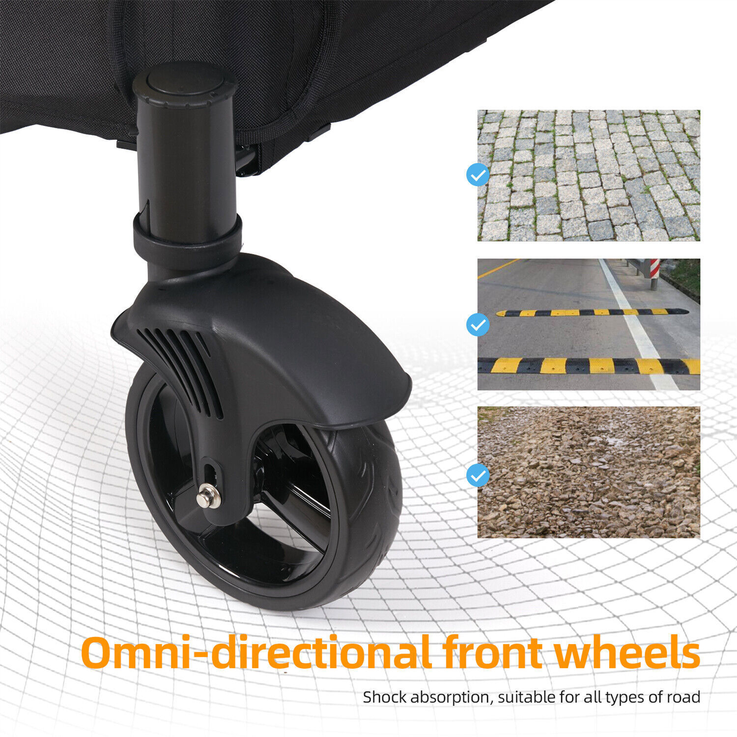 XXL Heavy Duty Dog Stroller Double Door Pet Trolley Carrier Cart Foldable Jogger