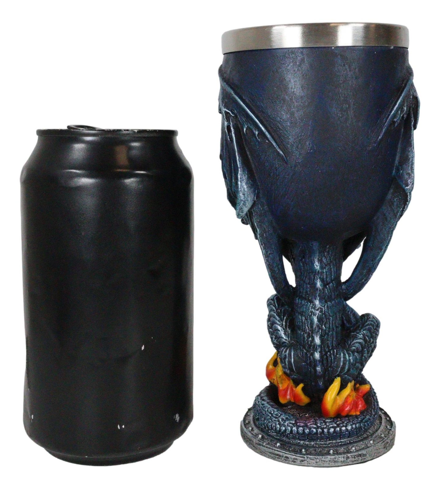 Ebros Blue Divine Fire Winged Dragon Sword Wine Goblet Decor
