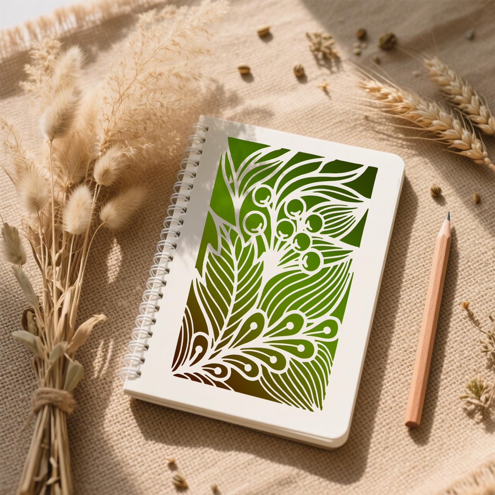 Flower Stencil, Reusable Floral Stencil Leaf Paint Templates Wall Art