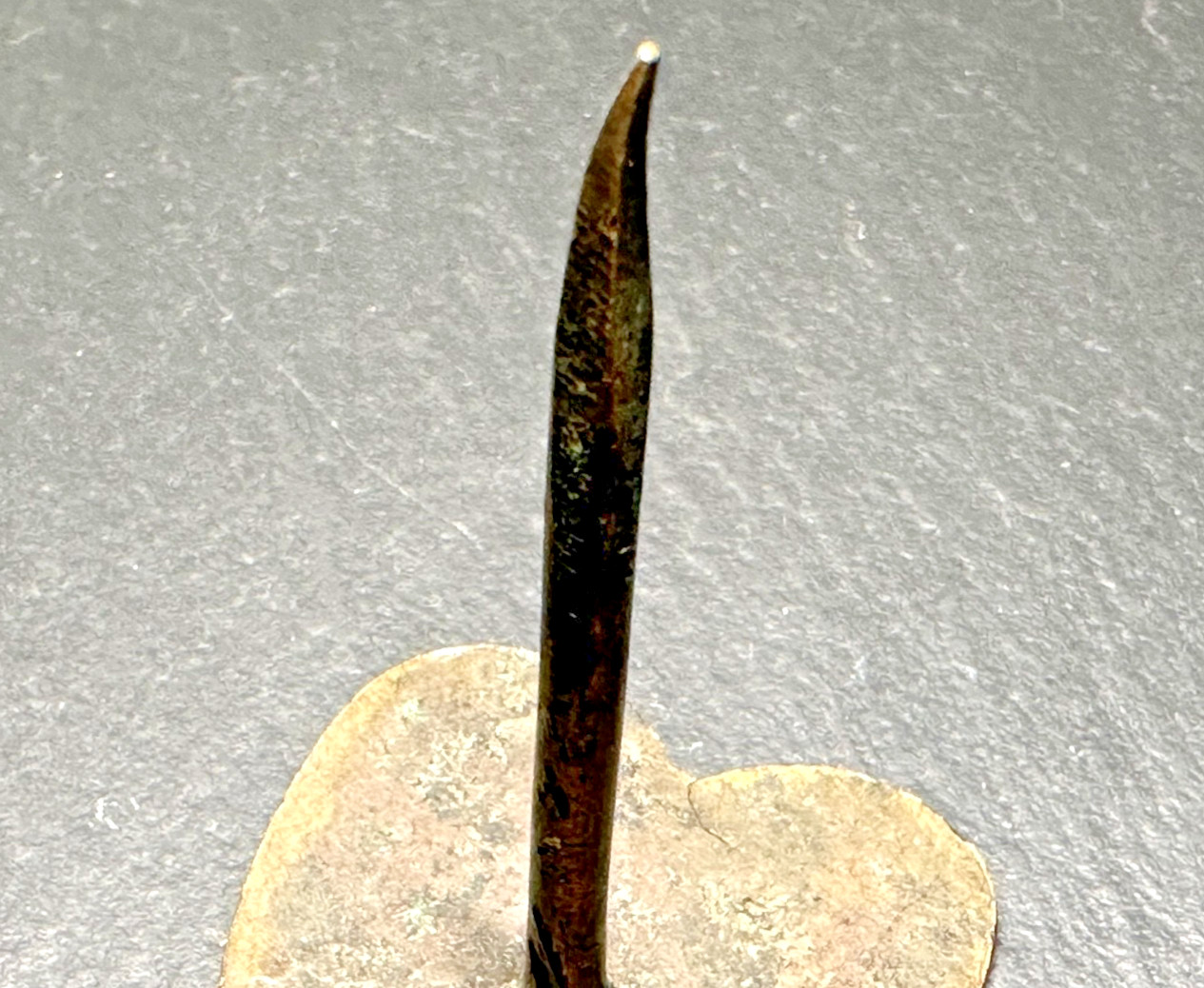 ANTIQUE 2" METAL HEART CLAVOS DECORATIVE NAIL - SWAN ROSE SHAMROCK THISTLE H367