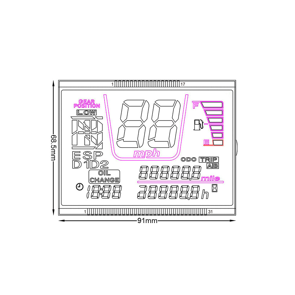 Display for Honda TRX680FA Rincon Speedometer Gauge Cluster 2006-2014