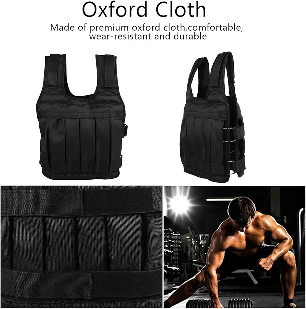 Exercise Weighted Vest Fitness Training Workout Sport 110lbs Weighted Adjustable