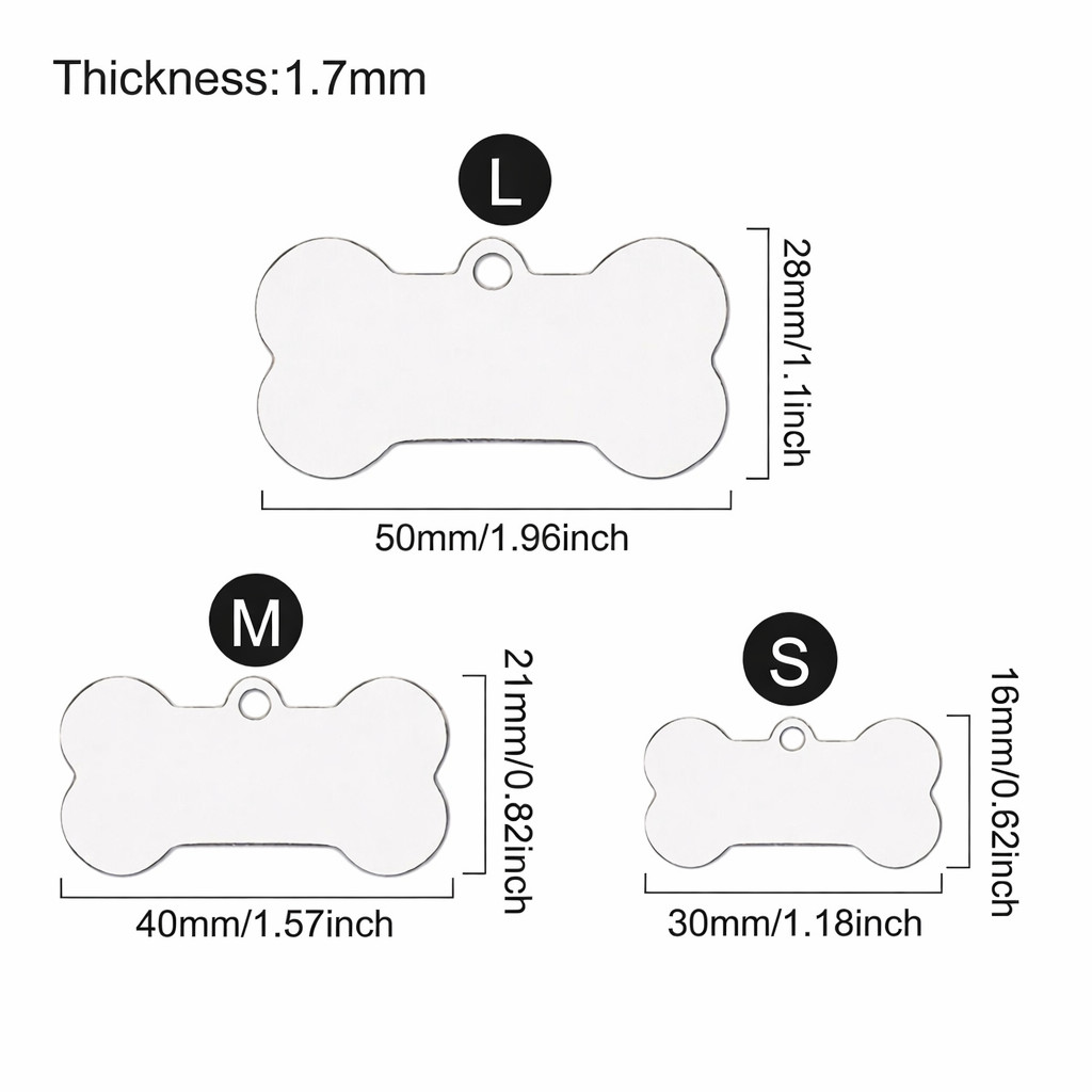 Custom Stainless Steel Dog Tag – Pet ID Tag, Laser Engraved Dog Tag both sides