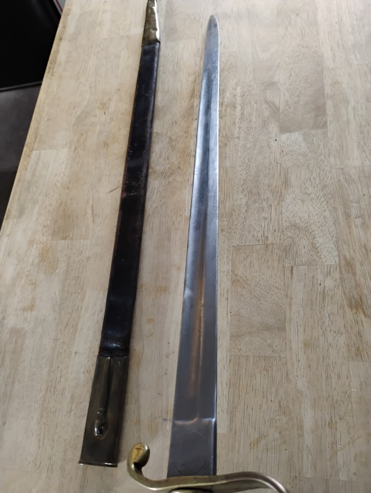 GERMAN SWORD RARE POLICE BRIQUET SHORT SWORD w/SCABBARD ARGENTINA CONTRACT