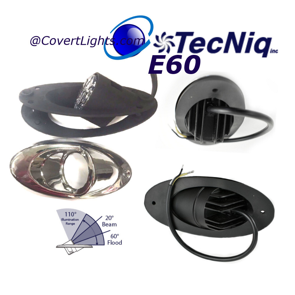 1 PAIR Marine Boat LED Recessed Mount High Output Docking Light 2000 Lumens Each