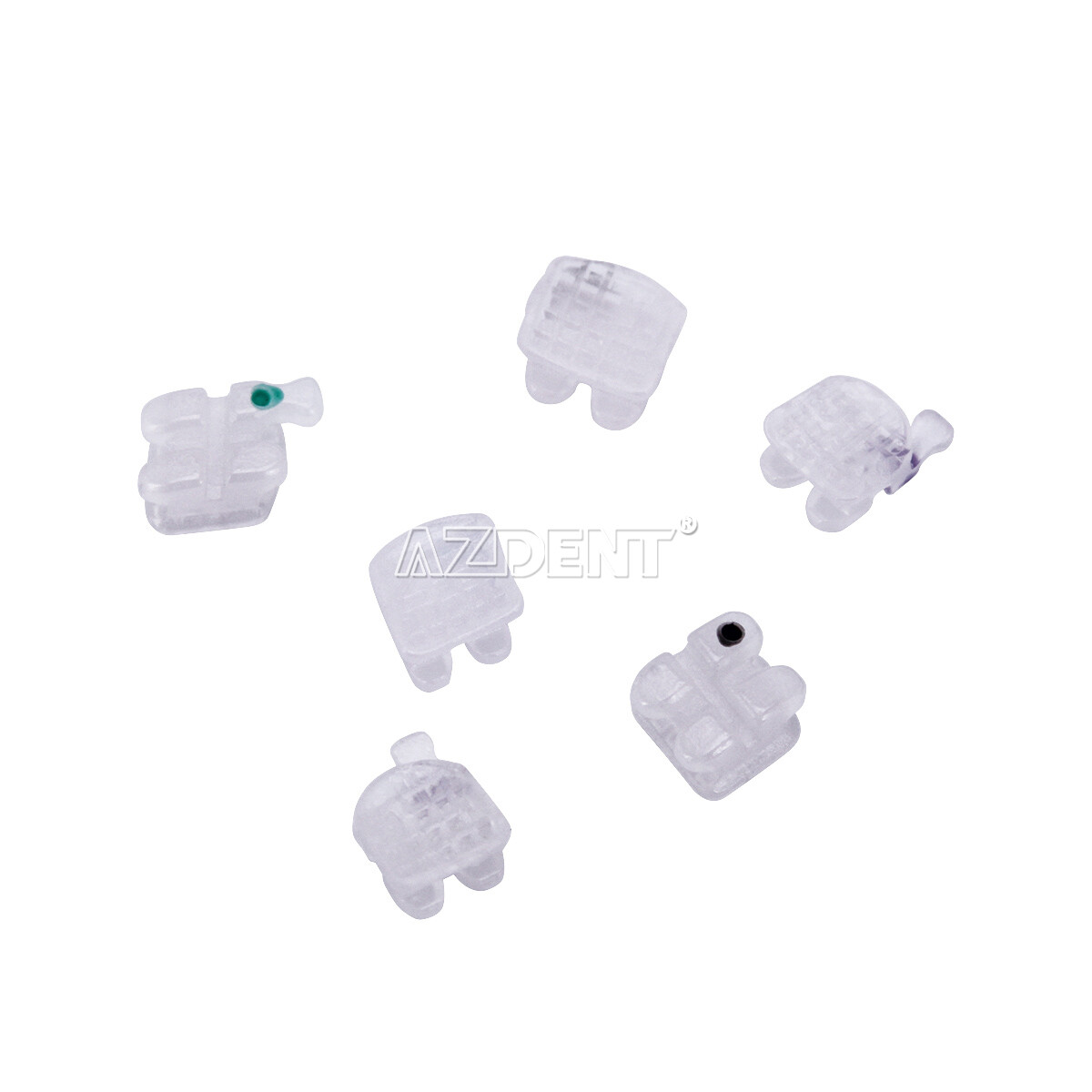 AZDENT Dental Orthodontic Clear Ceramic Brackets Braces Roth.022 Hooks 3 4 5