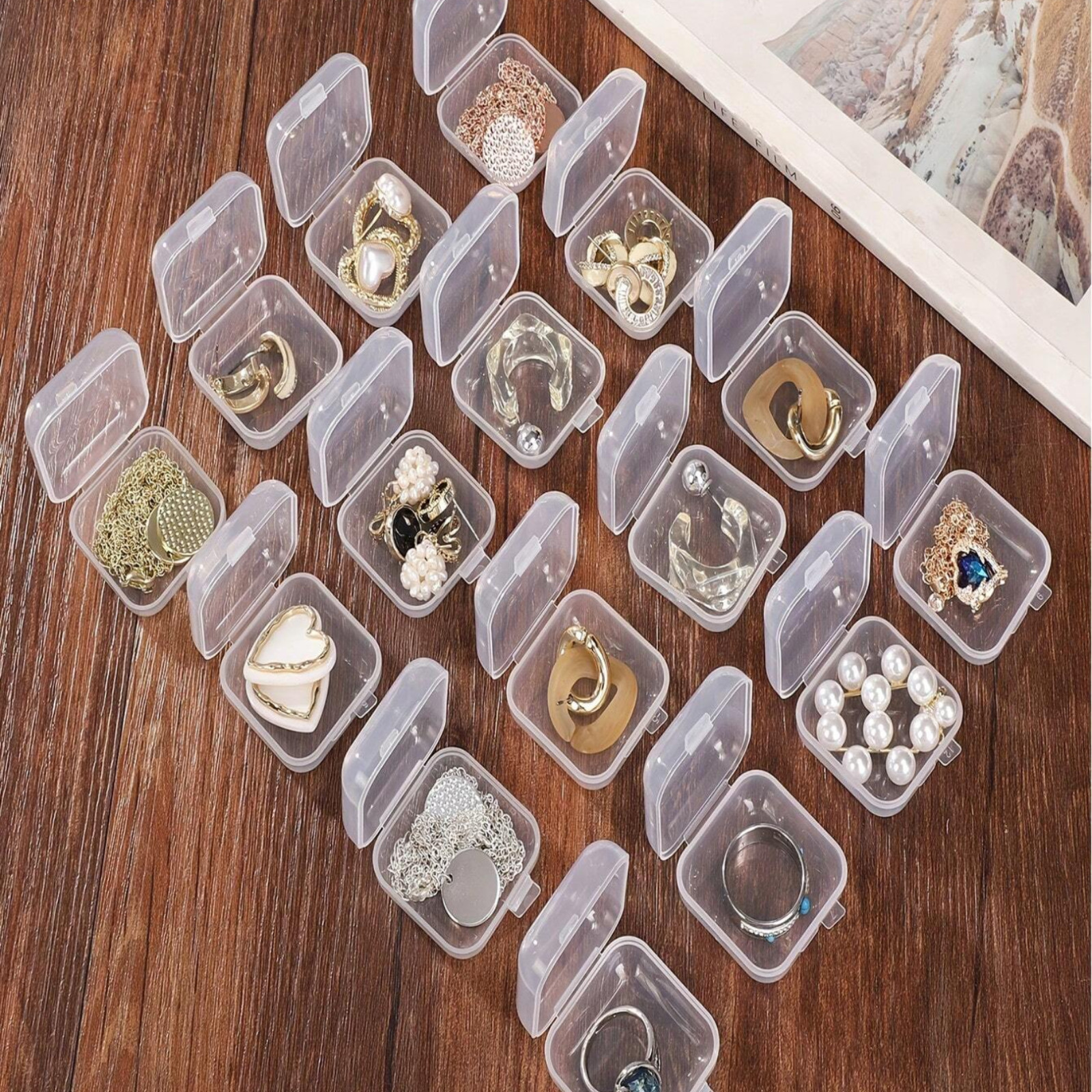Mini Plastic Clear Boxes Small Jewelry Organizer Storage Case