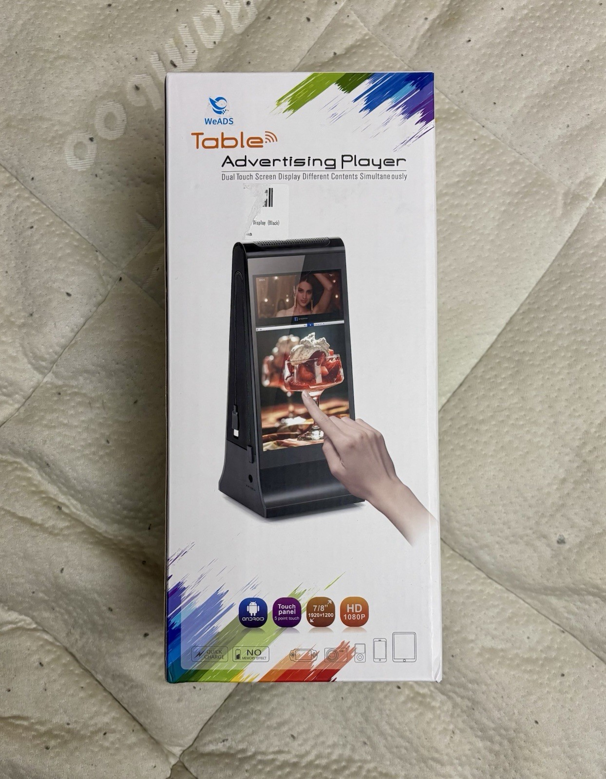 Dual Screen Stand Player Restaurant Table Advertising Digital Menu Display WiFi