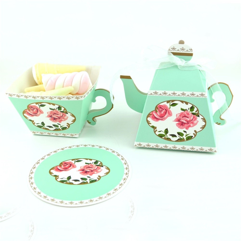 10/50/100Pcs Tea Pot Sweet Candy Gift Boxes Christmas Wedding Party Favour Bag