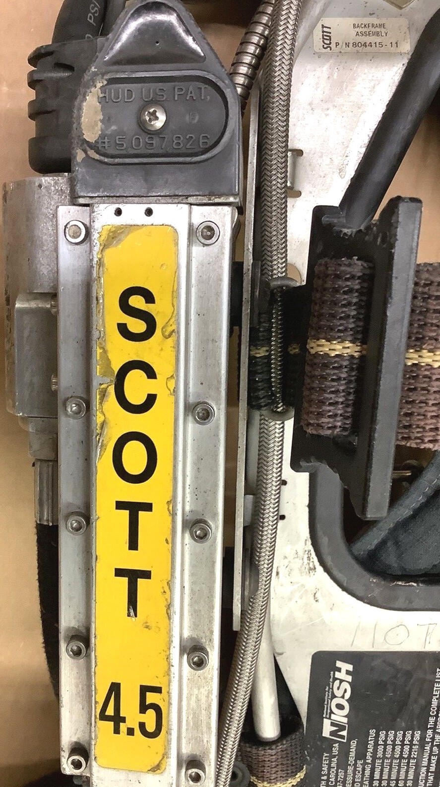 Scott 4.5 SCBA Harness w/AirPak Plus & EZ Flo Regulator & Air Supply Firefighter