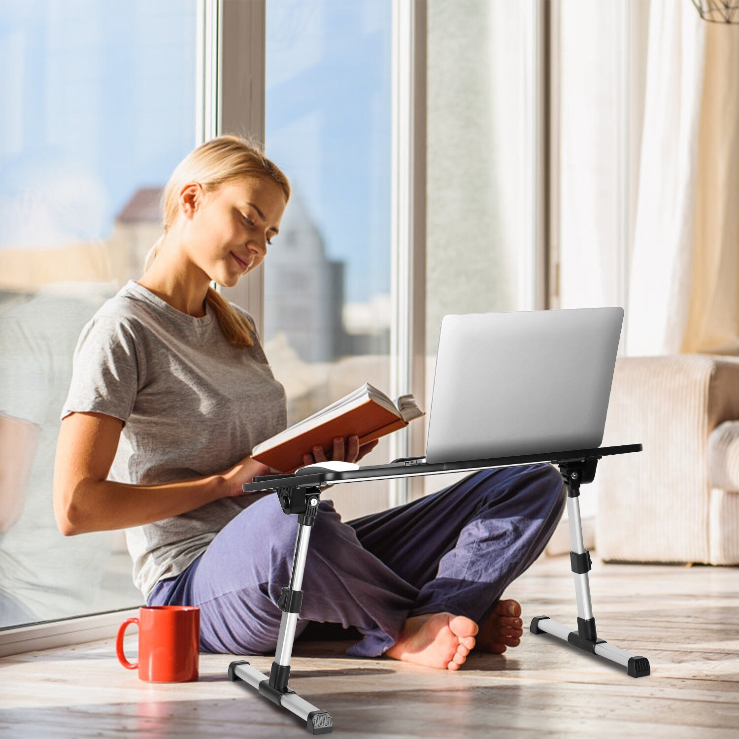 Adjustable Laptop Table Stand Lap Tray Sofa Bed Notebook Computer Foldable Desk