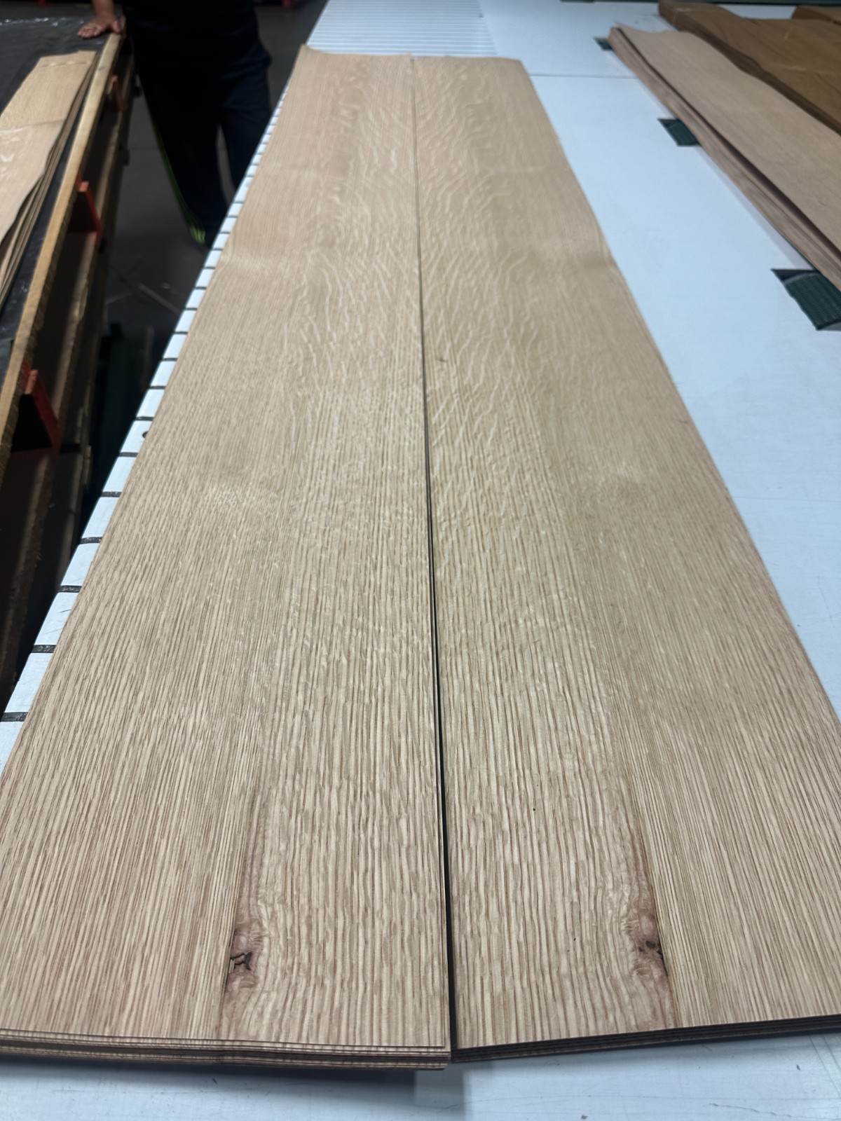 White Oak Flake Raw Wood Veneer 2 sheets 68" x 8.5'' 917O
