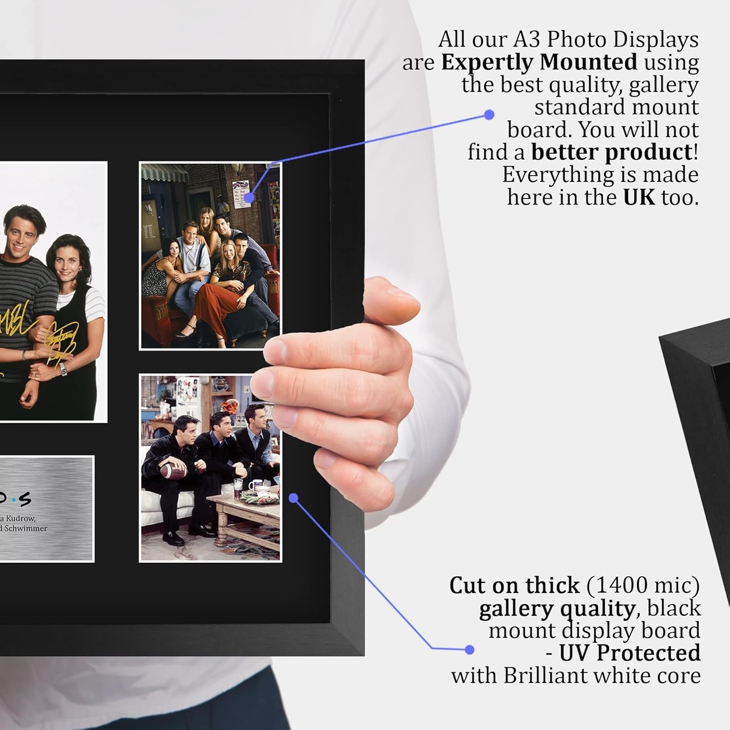 Friends TV Show Cast Wall Art - Autographed Display 16x12 Inches