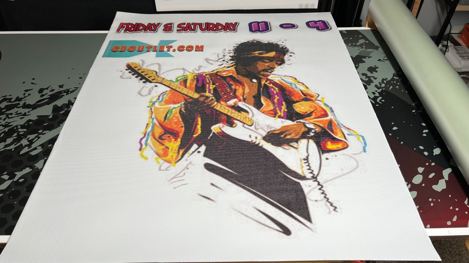 Custom Perforated Window Vinyl – One Way Vision Car Window Graphic w/ Lamination