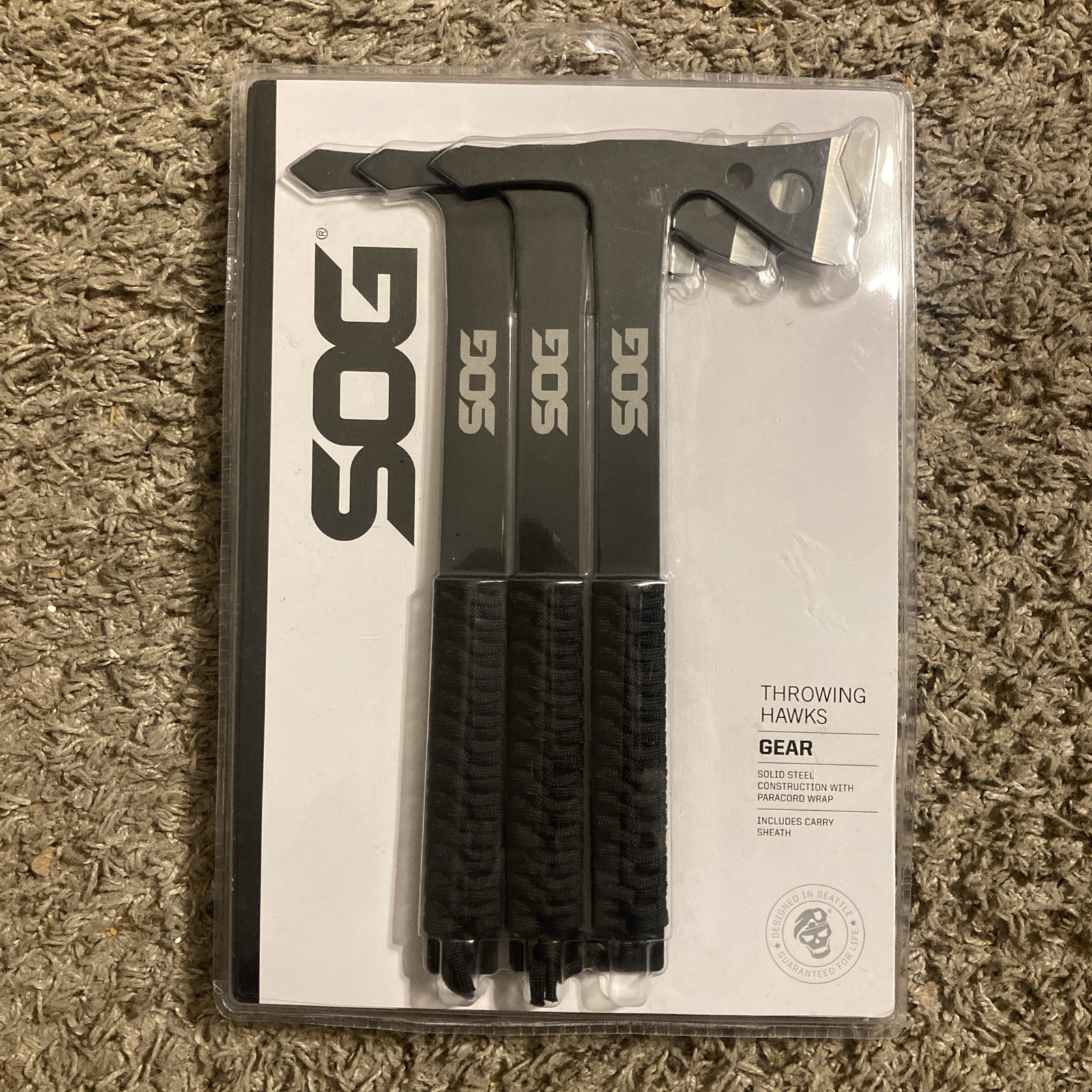 SOG Throwing Hawks 3 Pack Steel Throwing Axe w/ Nylon Sheath Carrying Case